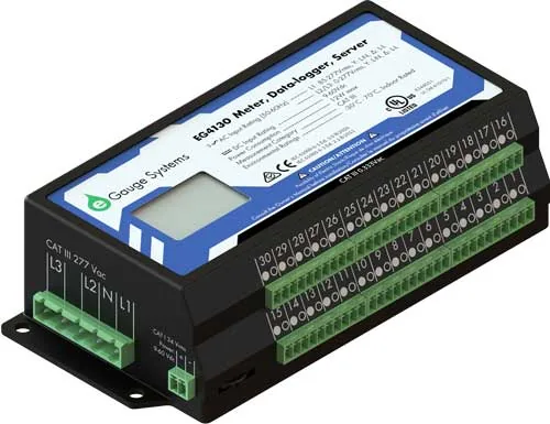 Medidor eGauge instalado para monitoreo del consumo eléctrico